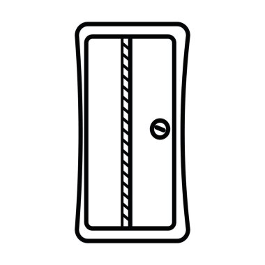 Kalem açacağı, ofis kırtasiyesi siyah hat izole edilmiş vektör düz biçimi