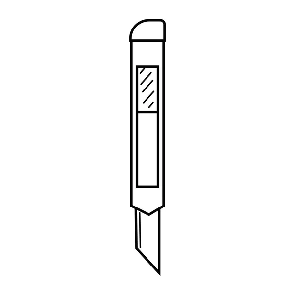 Cuchillo de papelería aislado sobre fondo blanco. Ilustración vectorial. — Vector de stock
