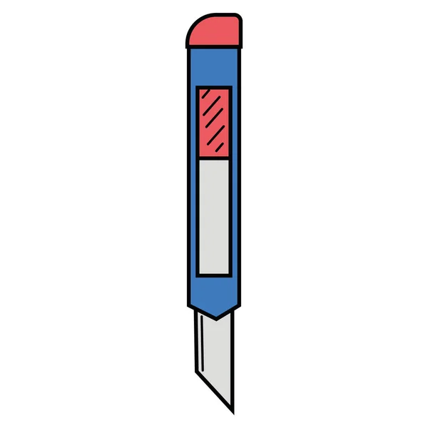 Cuchillo Papelería Para Papelería Oficina Papel Vector Color Aislado Estilo — Vector de stock