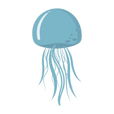 İzole edilmiş beyaz arka planda düz stil deniz anası, vektör illüstrasyonu