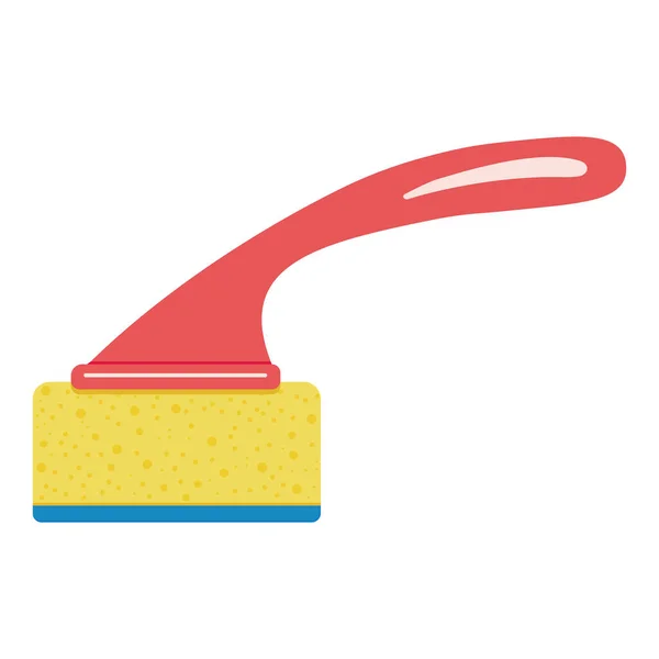 Esponja aislante para lavar platos y limpiar la casa, ilustración vectorial de color en el estilo plano — Vector de stock