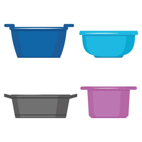 Isolierter Behälter zum Waschen und Reinigen, Farbvektordarstellung im flachen Stil — Stockvektor