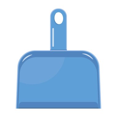 Çöplerin toplanması ve temizlenmesi için faraş, izole edilmiş renk vektör illüstrasyonu.