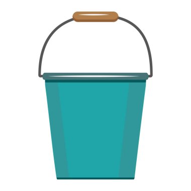 Düz biçimde yıkama ve temizleme için izole edilmiş konteyner, renk vektör çizimi.