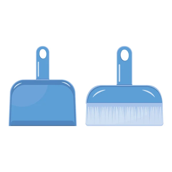 Conjunto Accesorios Para Limpieza Casa Cepillo Polvo Recogedor Ilustración Vectorial — Vector de stock