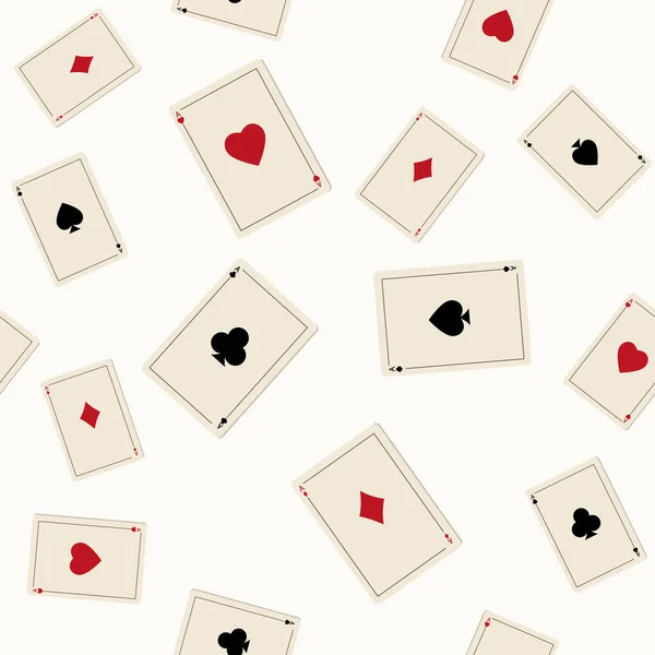 Patrón Juego Cartas Sobre Fondo Blanco Ilustración Vectorial Color — Vector de stock