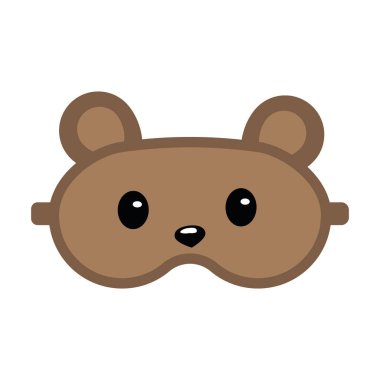 sleeping mask with a cute bear face, isolated vector illustration