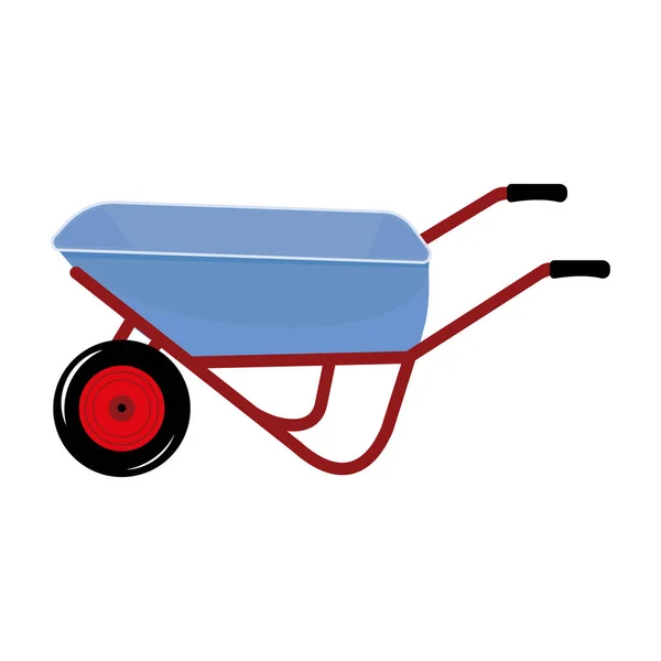 Kruiwagen Voor Tuin Wielen Kleur Geïsoleerde Vector Illustratie — Stockvector