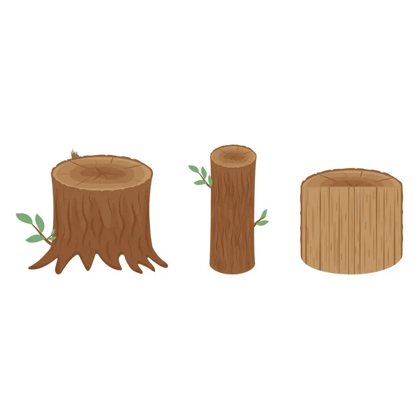 Uma Árvore Corte Cor Ilustração Vetorial Isolado Estilo Dos Desenhos — Vetor de Stock