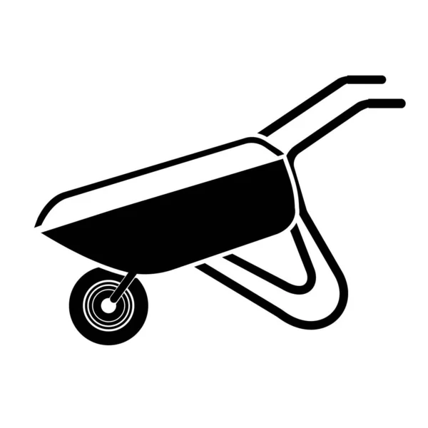 Wheelbarrow Μαύρο Στένσιλ Πρότυπο Εικονίδιο Διάνυσμα Απομονωμένη Εικόνα — Διανυσματικό Αρχείο