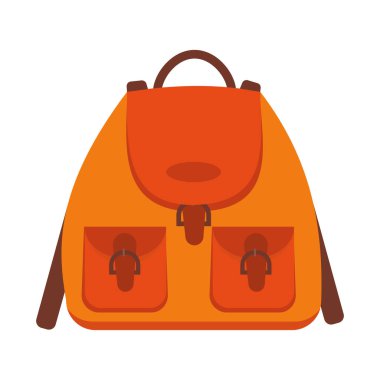 Beyaz arkaplanda izole edilmiş sırt çantası vektör çizelgesi.