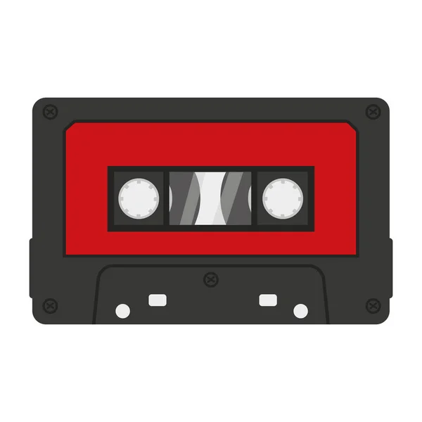 Audio Cassette Tape Recorder Isolated Vector Illustration White Background — Stock Vector