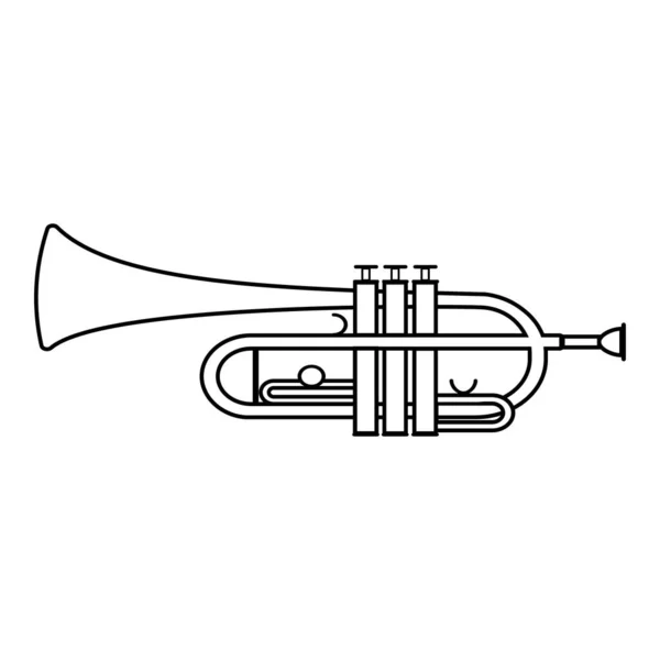 Conjunto Instrumentos Musicais Sopro Trombone Contorno Preto Ilustração Vetorial Isolada — Vetor de Stock