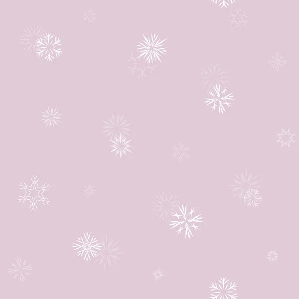 Seamless Pattern Snowflakes Winter Endless Background Fragile Different Crystals Vector — Stock Vector