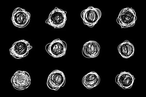 Набір Намальованих Вручну Кіл Стилі Гранж Збірка Ескізних Круглих Форм — стоковий вектор