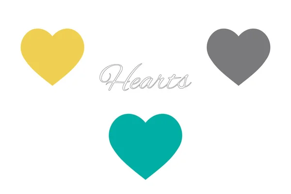 Set Hearts Romantic Decoration Valentine Day Symbols Love Relationships Romance — Stock Vector