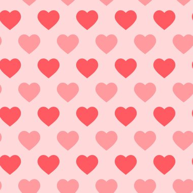 Kalpli kusursuz desen. Sevgililer Günü için sonu gelmez romantik bir geçmiş. 14 Şubat bayramı için aşk, ilişki ve romantizmin sembolleri. İzole edilmiş. Vektör illüstrasyonu
