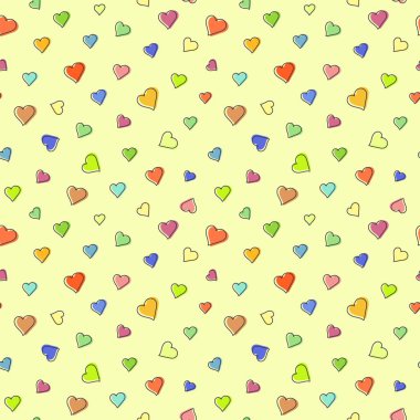 Kalpli kusursuz desen. Sevgililer Günü için sonu gelmez romantik bir geçmiş. 14 Şubat bayramı için aşk, ilişki ve romantizmin sembolleri. İzole edilmiş. Vektör illüstrasyonu