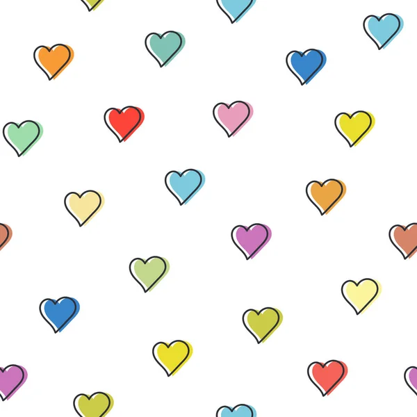 Nahtloses Muster Mit Herzen Endlos Romantischer Hintergrund Zum Valentinstag Symbole — Stockvektor