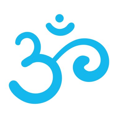 Om, Aum, kutsal ses, ilkel mantra, güç kelimesi, Brahma, Vishnu ve Shiva 'nın ilahi üçlüsünün piktogramsembolü. Elle çizilmiş yoga, meditasyon, kutsallık, maneviyat işareti. İzole edilmiş. Vektör