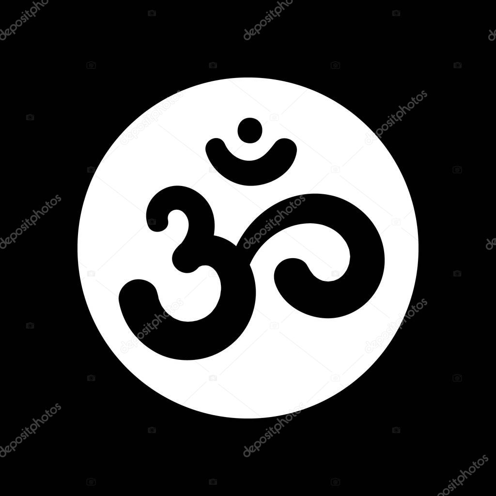 Om,Aum,sacred sound,primordial mantra,word of power,pictogramsymbol of divine triad of Brahma, Vishnu and Shiva.Hand-drawn sign of yoga,meditation,sacredness,spirituality. Isolated . Vector