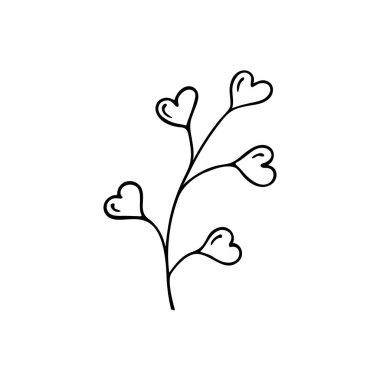 El yapımı bitkiler. Karalama tarzı, çizim, basit botanik çizimi, çiçek unsurlarıyla çizim, izole edilmiş. Vektör illüstrasyonu..