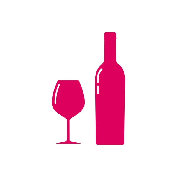 Bottiglia Vino Silhouette Vetro Contenitore Bevande Calice Icona Bevanda Alcolica — Vettoriale Stock