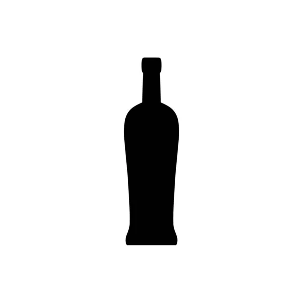 Martini Bottle Silhouette Drooer Alcohol Drink Icon White Background Simple — 스톡 벡터