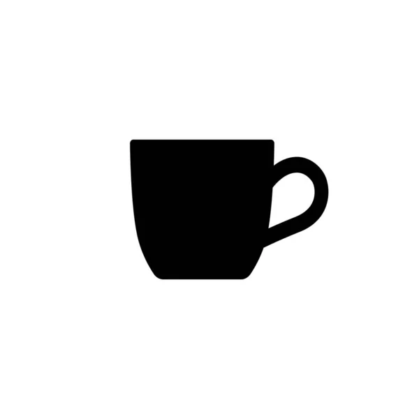 Силуэт Чайной Чашки Значок Кружки Белом Фоне Простой Логотип Изолатед — стоковый вектор