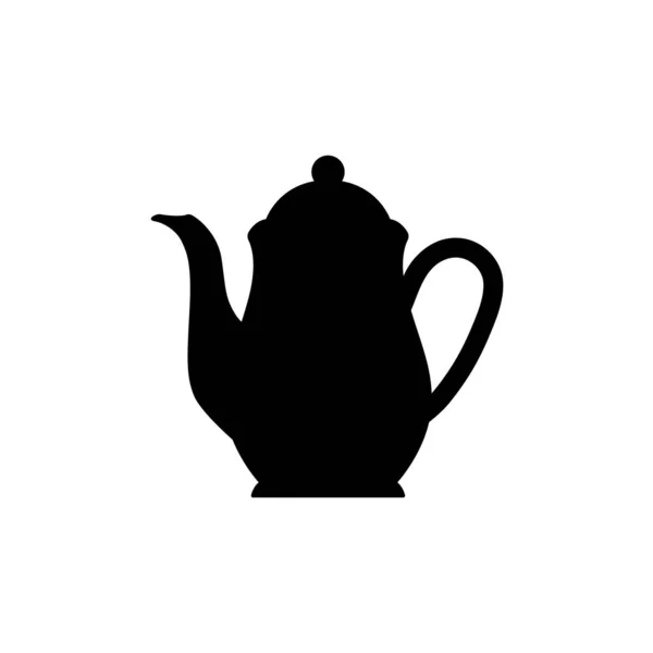 Silhouette Cafetière Icône Noire Simple Sur Fond Blanc Logo Simple — Image vectorielle