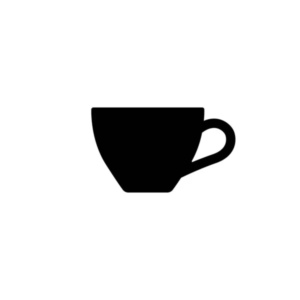Силуэт Кружки Кофе Значок Чашки Белом Фоне Простой Логотип Изолатед — стоковый вектор