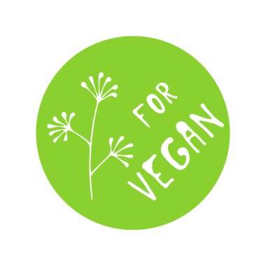 Sağlıklı gıda ikonu, yuvarlak etiket. Doğal ürünler için logo, vejetaryen yiyecekler için. Ambalaj amblemi. Organik biyobeslenme, GDO 'suz. Vektör illüstrasyonu.