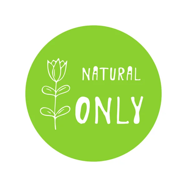 Gezond Voedsel Icoon Rond Label Logo Voor Natuurlijke Producten Voor — Stockvector