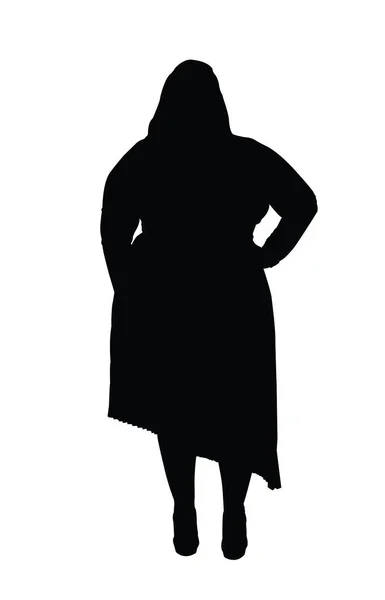 Silhouette Donna Obesa Gnocco Donna Xxl Dimensione Bella Donna Curvy — Vettoriale Stock