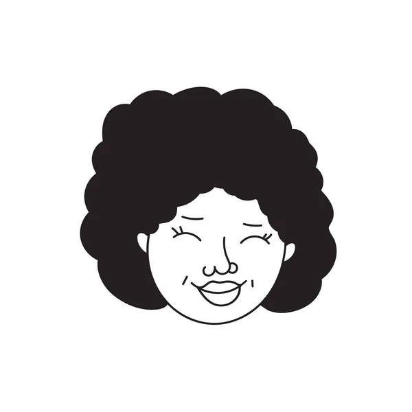 Afrikanische Amerikanische Frau Gesicht Handgezeichnetes Logo Von Negroiden Rasse Frau — Stockvektor