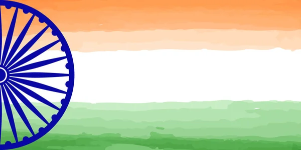 Banner Independence Day India Background National Country Symbol Tricolor Wheel — стоковий вектор