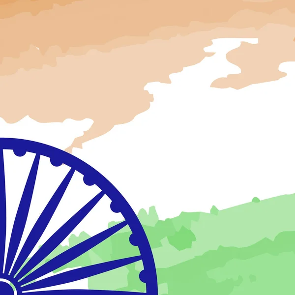 Banner Independence Day India Background National Country Symbol Tricolor Wheel — стоковий вектор