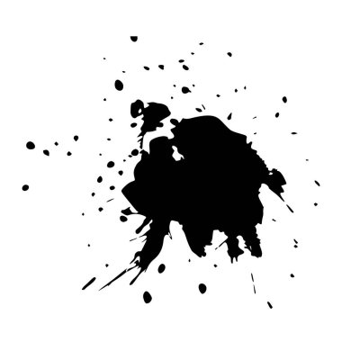 Çizgiler, lekeler, noktalar, çizgiler ile homurdanan mürekkep lekesi. Tabaklar dolusu boya, Rorschach Testi için suluboya. Kartpostal, pankart, kuşak tasarımı için kullan. İzole edilmiş.