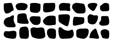 Soyut boho şekilleri, modaya uygun modern organik lekeler siluetler, doğa basit estetik elementler. Modern çağdaş kolaj, çeşitli şirin kabarcıklar. İzole edilmiş. Vektör illüstrasyonu.