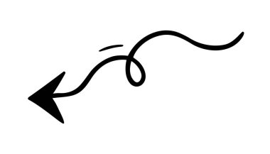 Ok el çizimi karalama yönü büküm göstergesi, işaretçi kaydırma ögesi. Değişik dinamik UI arayüzü yön bulma imleç işareti. İşaretler minimalist sembolü takip ediyor. İzole edilmiş.