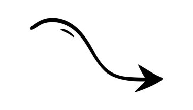 Ok el çizimi karalama yönü büküm göstergesi, işaretçi kaydırma ögesi. Değişik dinamik UI arayüzü yön bulma imleç işareti. İşaretler minimalist sembolü takip ediyor. İzole edilmiş.