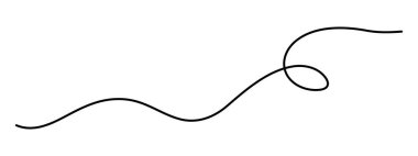 Dalgalı kıvrımlı bir dokunuş bir çizgi sanat, elle çizilmiş karalayıcı bölünür döngü elementi sürekli sınır çiziyor. Twiddle girdap ayırıcı eğrisi şerit, volta ve filizsel tasarım. İzole edilmiş. Düzenlenebilir felç. Vektör