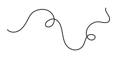 Dalgalı kıvrımlı bir dokunuş bir çizgi sanat, elle çizilmiş karalayıcı bölünür döngü elementi sürekli sınır çiziyor. Twiddle girdap ayırıcı eğrisi şerit, volta ve filizsel tasarım. İzole edilmiş. Düzenlenebilir felç. Vektör