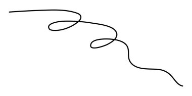 Dalgalı kıvrımlı bir dokunuş bir çizgi sanat, elle çizilmiş karalayıcı bölünür döngü elementi sürekli sınır çiziyor. Twiddle girdap ayırıcı eğrisi şerit, volta ve filizsel tasarım. İzole edilmiş. Düzenlenebilir felç. Vektör