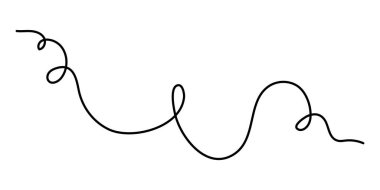 Dalgalı kıvrımlı bir dokunuş bir çizgi sanat, elle çizilmiş karalayıcı bölünür döngü elementi sürekli sınır çiziyor. Twiddle girdap ayırıcı eğrisi şerit, volta ve filizsel tasarım. İzole edilmiş. Düzenlenebilir felç. Vektör
