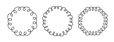 Yuvarlak çizgili çerçeve, el yapımı dalgalı kıvırcık nişan monogramları. Kenarlar ve kadrolar basit dairesel karalama girdap tasarımı, düzenlenebilir tek satır dekorasyonu eski moda selamlama unsurları. Düzenlenebilir