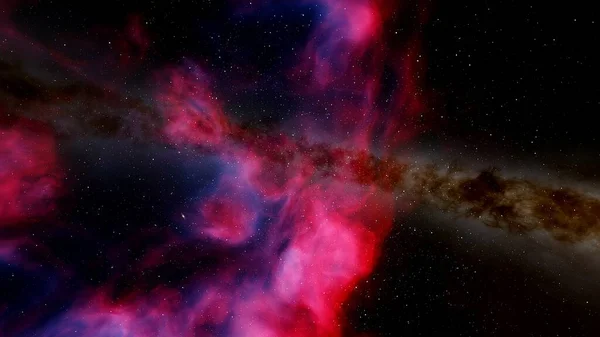 red-violet nebula in outer space, horsehead nebula, unusual colorful nebula in a distant galaxy, red nebula 3d render
