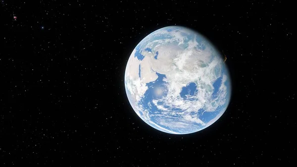 planet Earth, planet Earth from space, full planet Earth, satellite view of the planet 3D render