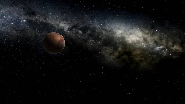 planet Mars, planet Mars from space, full planet Mars, red Mars 3d render