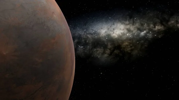 planet Mars, planet Mars from space, full planet Mars, red Mars 3d render